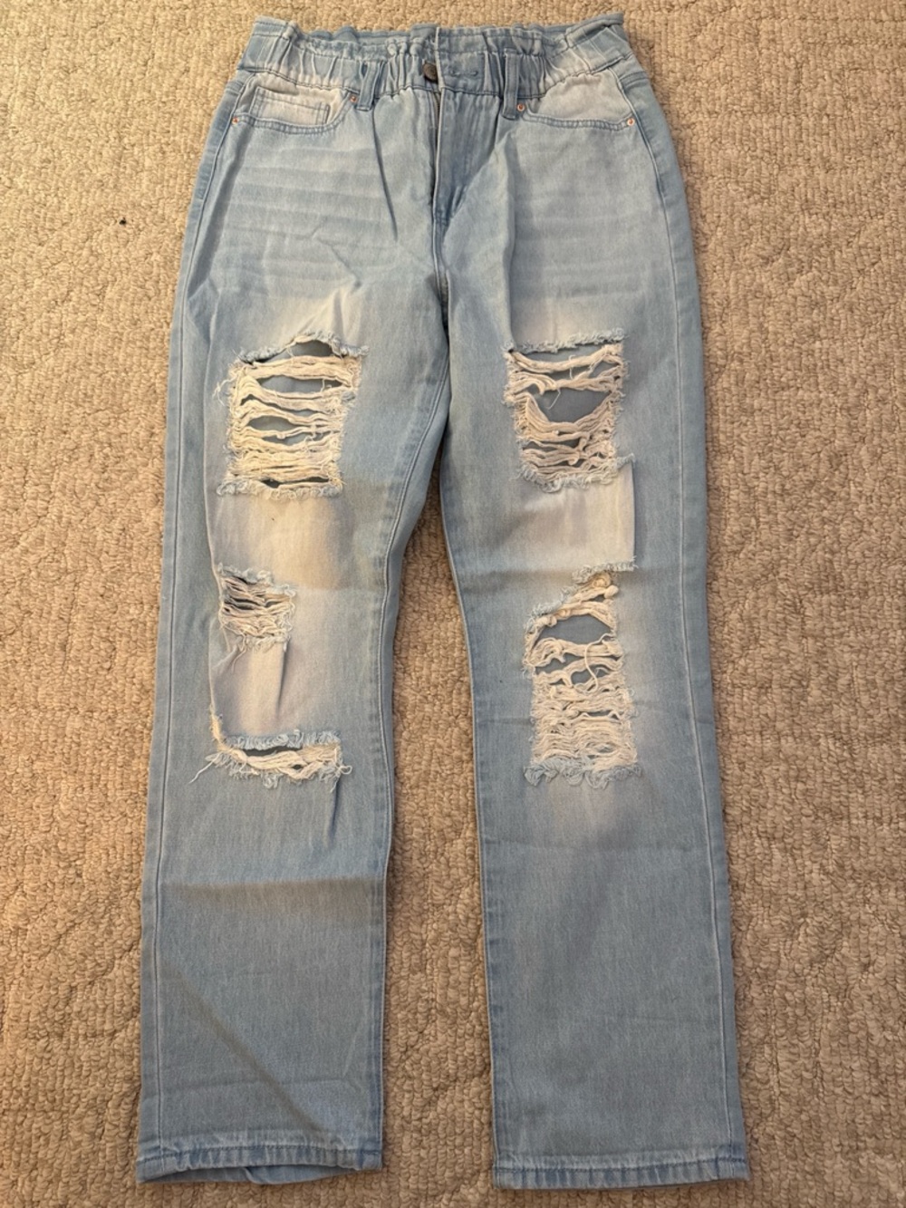 YMI Light Blue Elastic Waist Denim Shorts